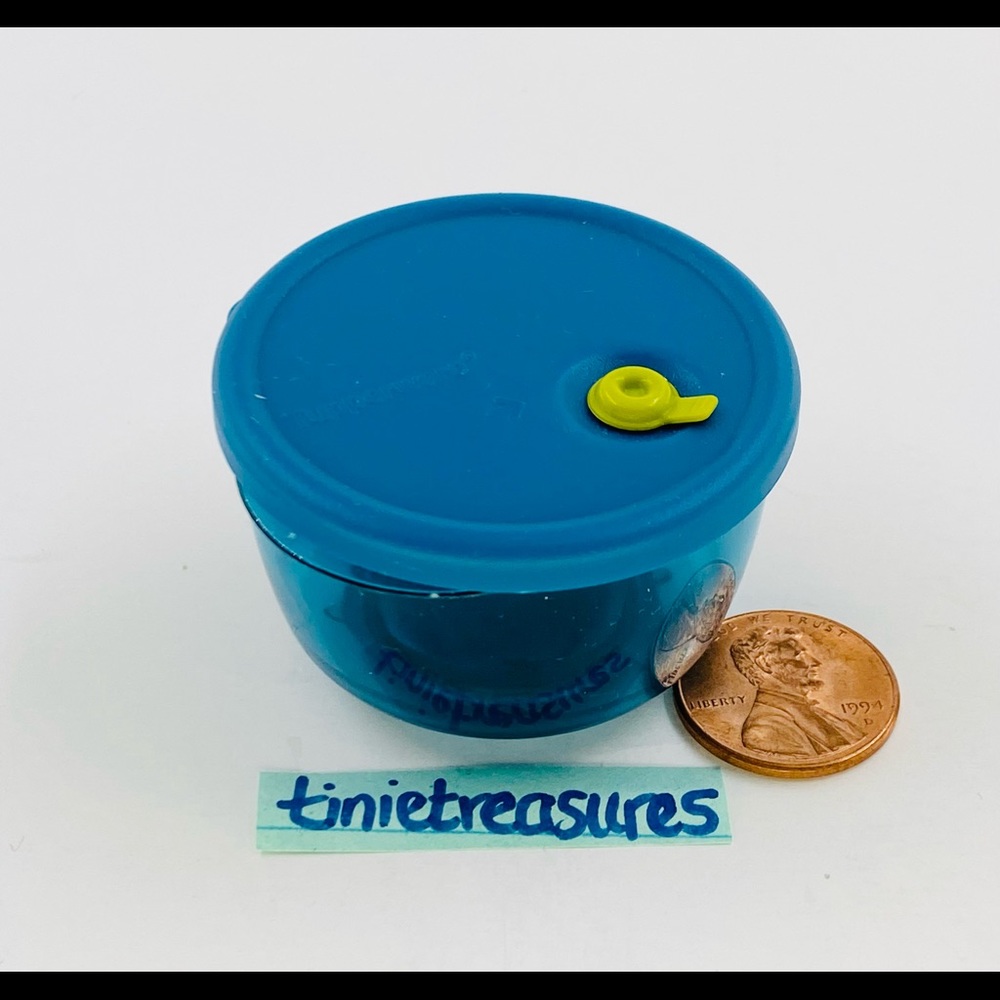 Tupperware mini vent n serve bowl magnet in teal new tinietreasures